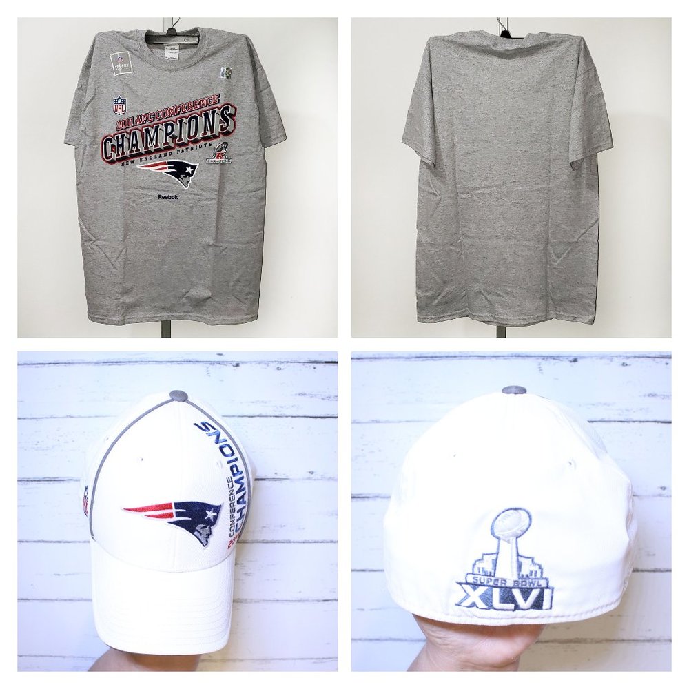 2011 AFC Conference Champions New England Patriots NFL Med T-Shirt & Cap *NWT*